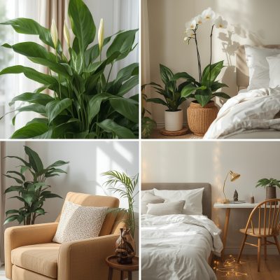 Cây cảnh bố trí ở phòng khách, ngủ và làm việc