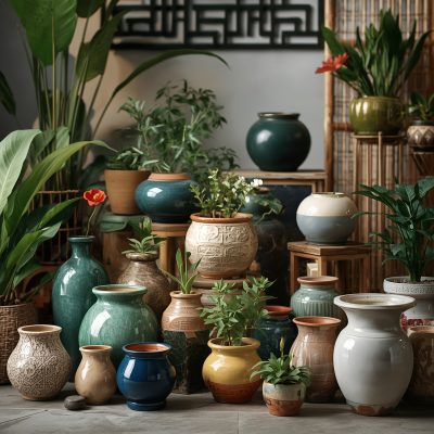 Chậu cây nhiều màu sắc phong thủy
