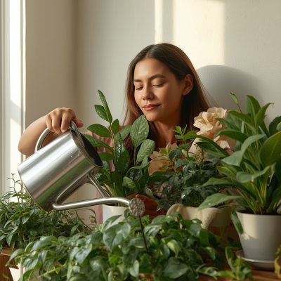 Người chăm sóc cây cảnh trong nhà